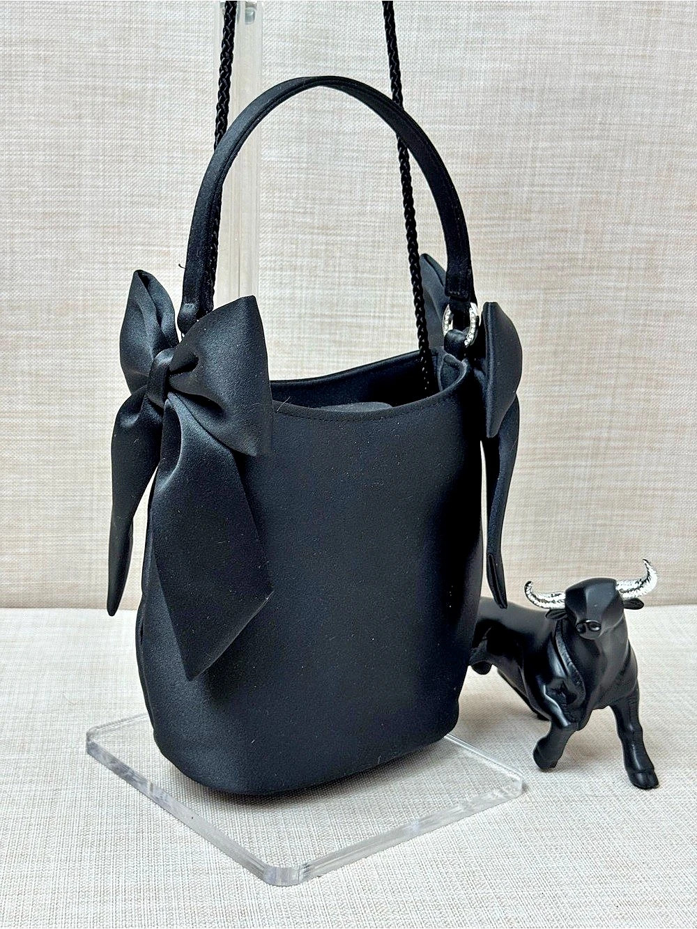 Franchi Black Bow Shoulder Bag Like New